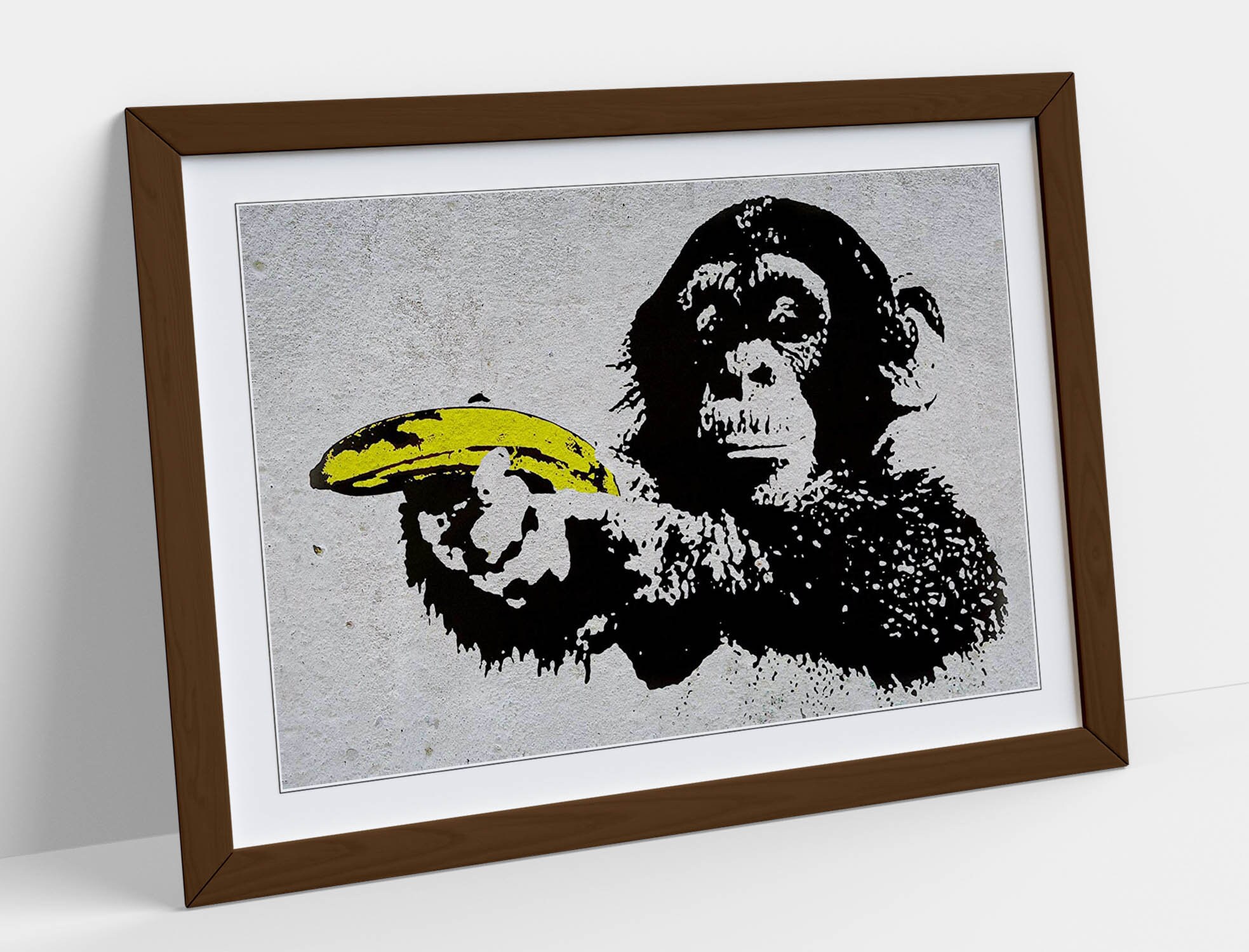 Banksy Monkey Banana Gun Graffiti Street Artwork Framed Etsy