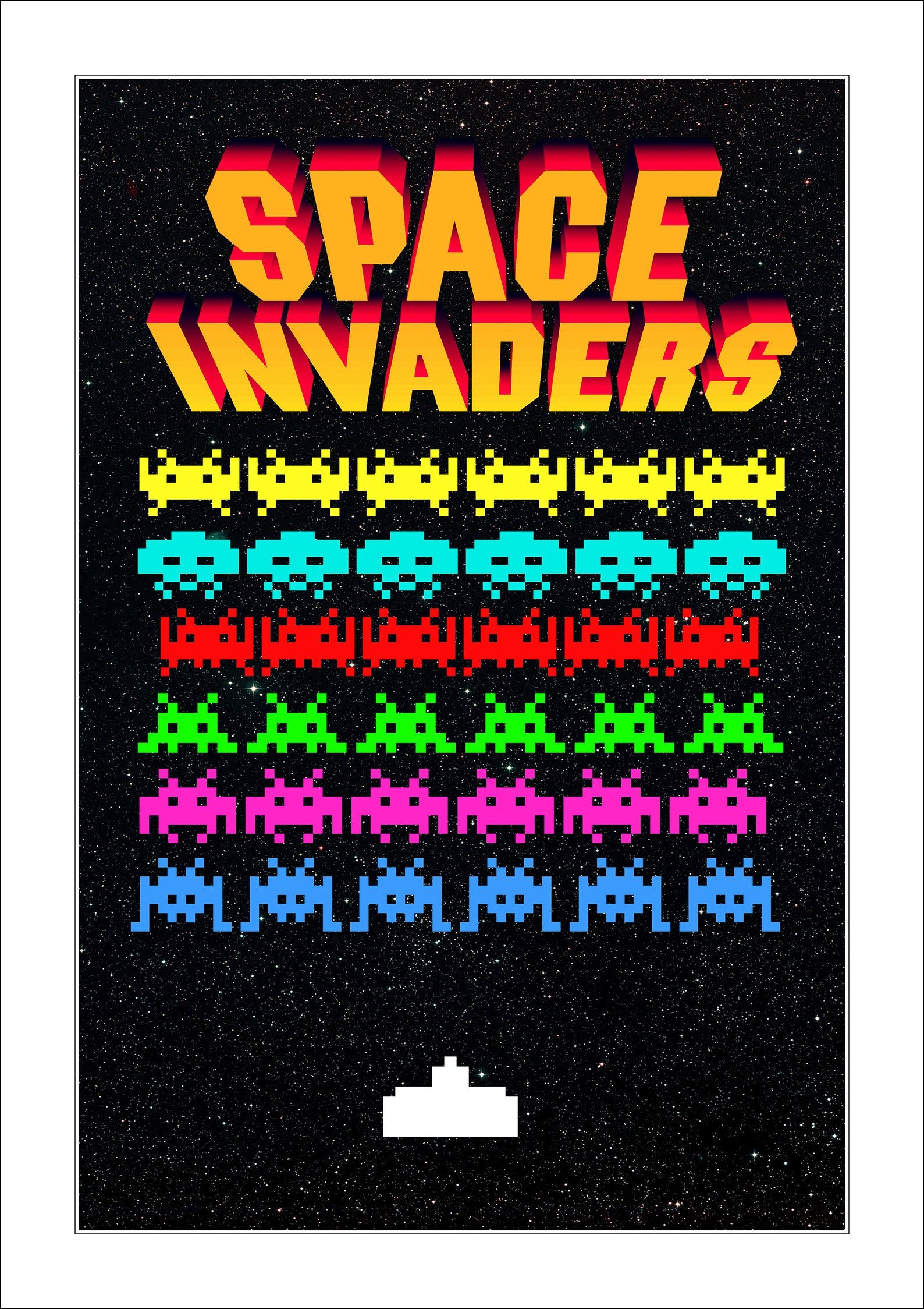 Space Invaders Video Game Poster Framed Wall Art Print Etsy Space Invaders Video Game Poster Framed Wall Art Print Etsy