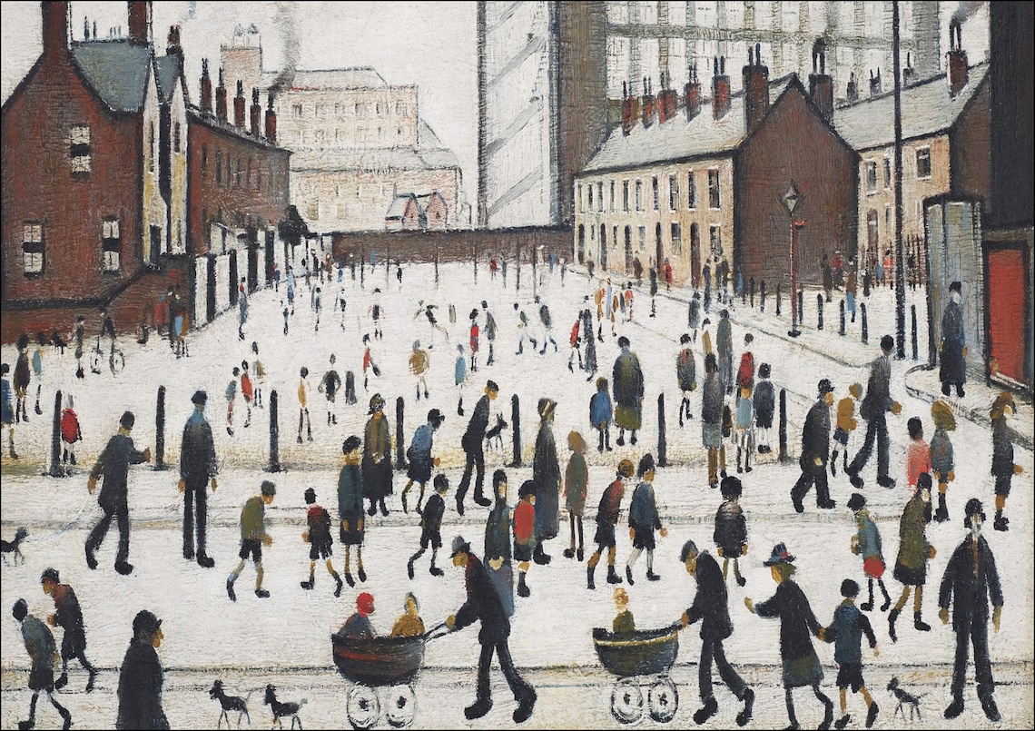 L S Lowry Winter In Pendlebury Poster Framed Wall Art Print Etsy