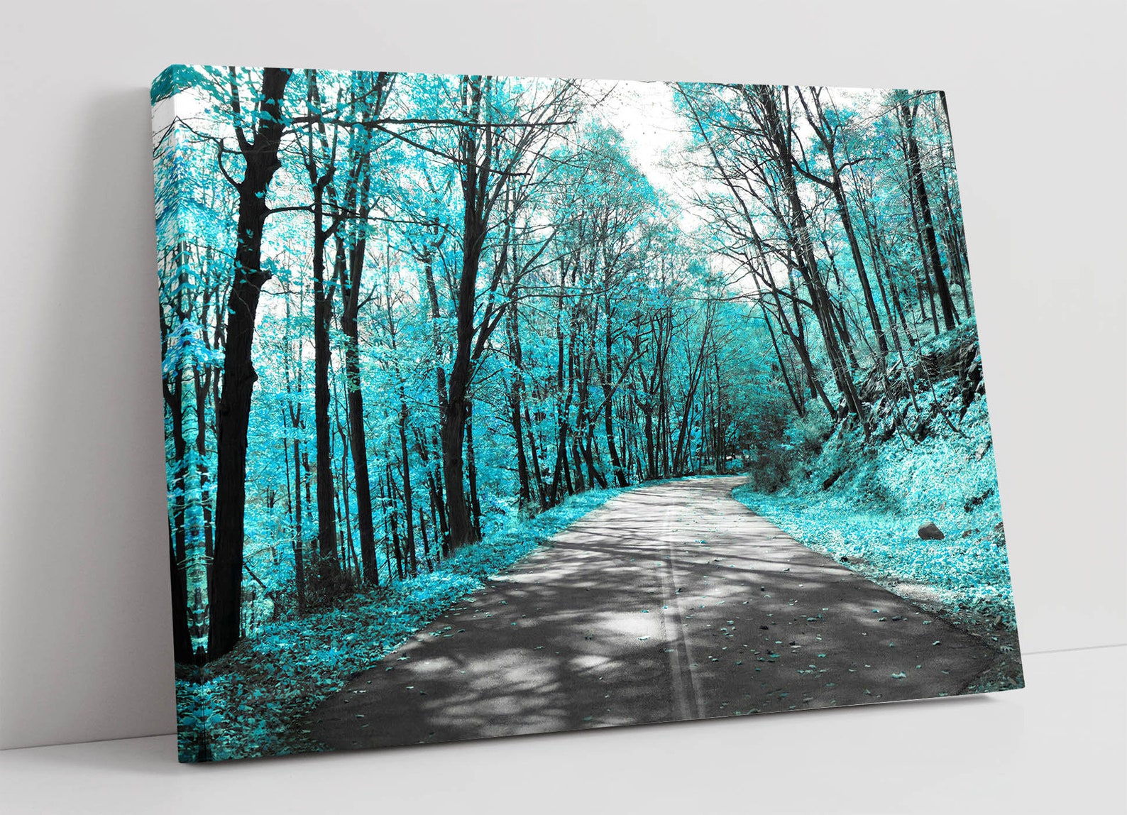 Blue Turquoise Forest Canvas Wall Art Print Artwork 30mm Deep Etsy