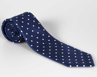 7 fold Handmade Italian Polka Dot Printed Luxury Tie