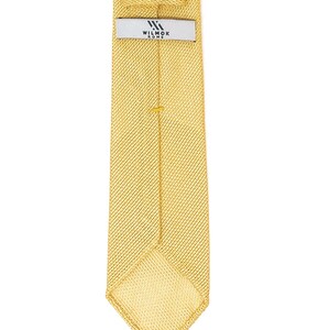 Grenadine Unlined Luxury Hand-rolled Italian Yellow Silk Tie image 3