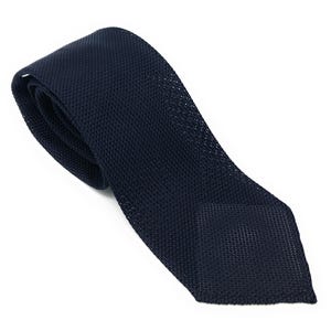 Grenadine Unlined Luxury Hand-rolled Italian Navy Blue Silk Tie