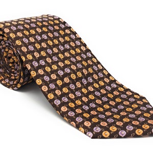 Italian 3 Fold Brown and Yellow Handmade Luxury Tie