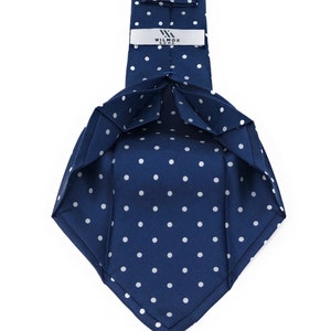 7 fold Handmade Italian Polka Dot Printed Luxury Tie - Necktie Italy