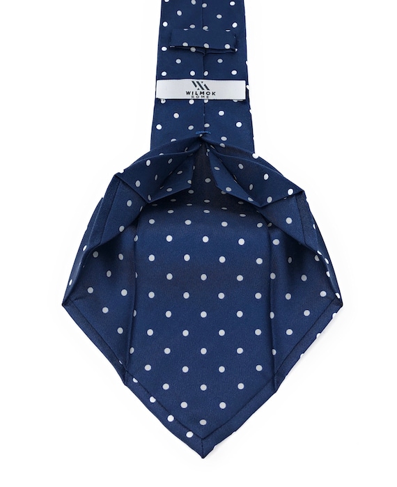 7 fold Handmade Italian Polka Dot Printed Luxury Tie - Necktie Italy