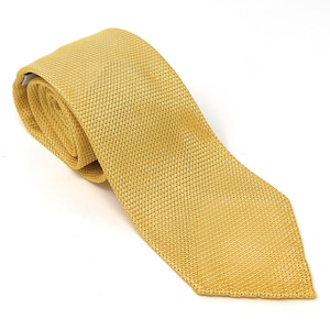 Grenadine Unlined Luxury Hand-rolled Italian Yellow Silk Tie image 1