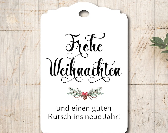 30 Christmas Gift Tags – Paper Tags Labels Merry Christmas White – Gift Decoration Handmade