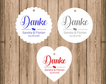 25 Geschenkanhänger Etiketten Tag Kommunion Konfirmation Taufe Danke