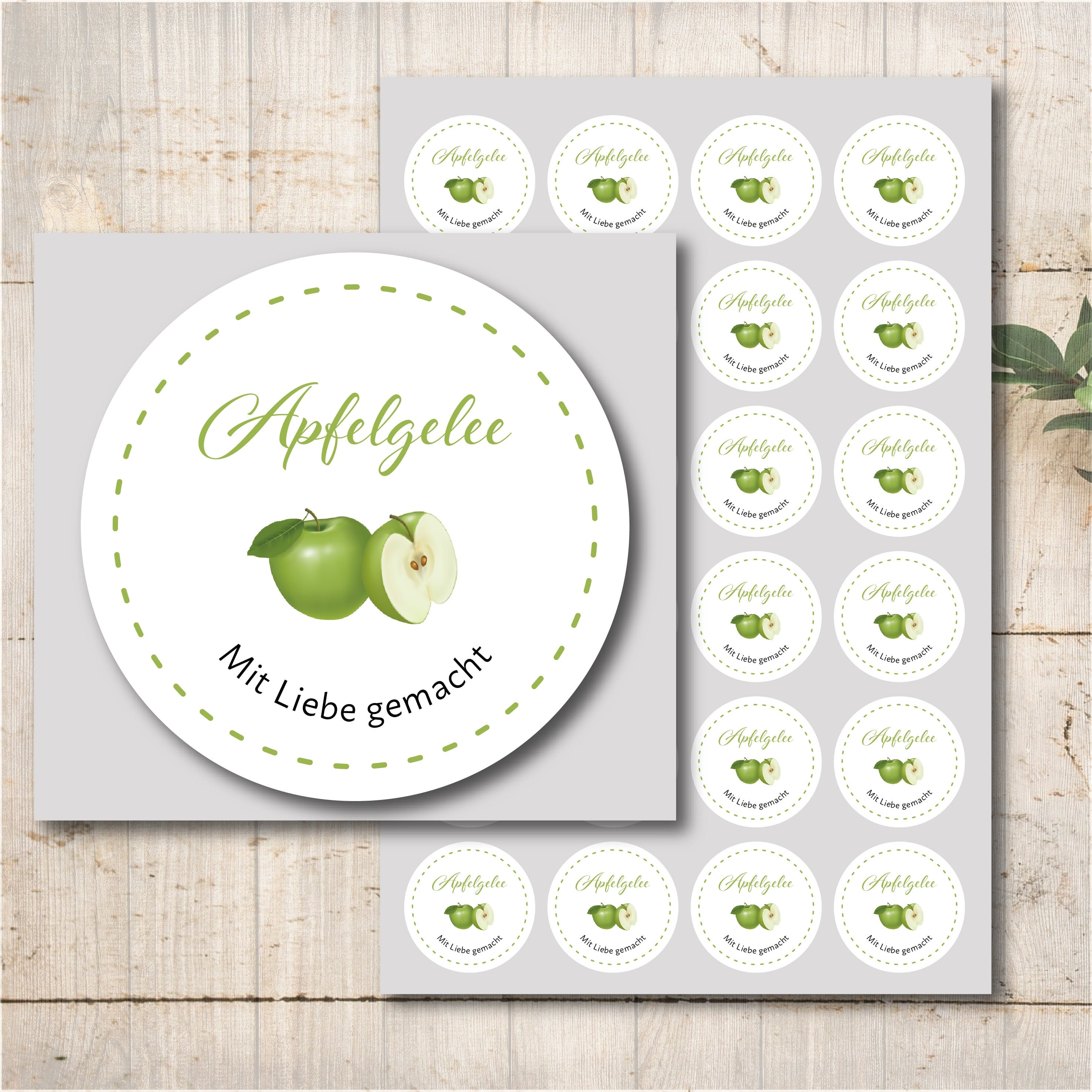 24 Apple Jelly Sticker Labels Sticker | Etsy