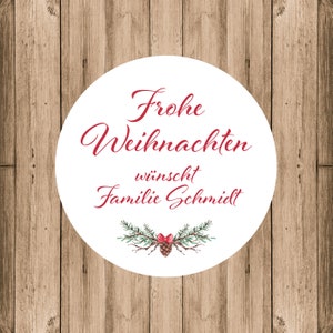 24 Sticker Aufkleber Etiketten Frohe Weihnachten personalisiert