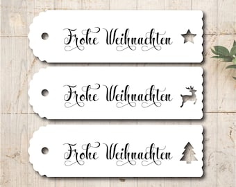 30 Gift Tags Labels Merry Christmas