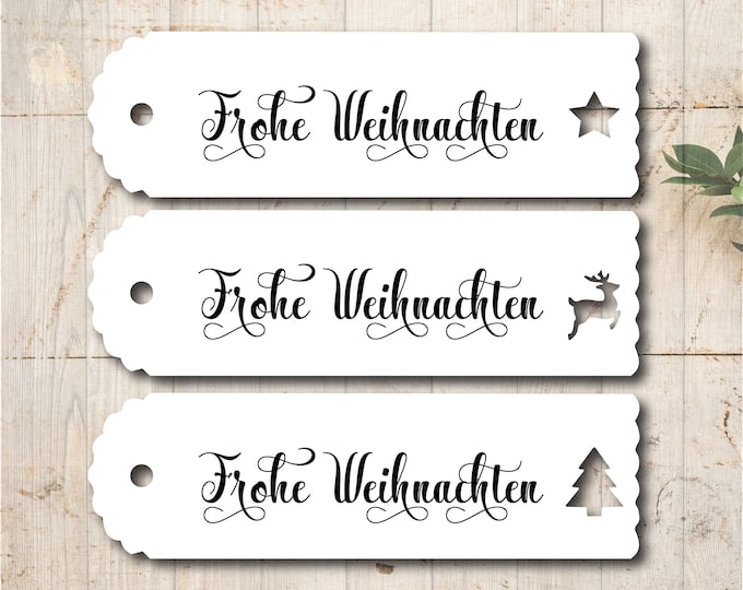 30 Gift Tags Labels Merry Christmas