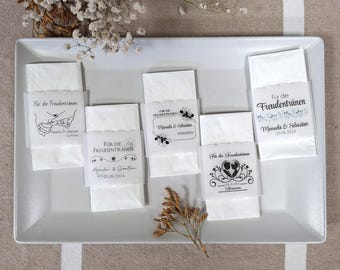 25 banderole tears of joy personalized transparent glassine handkerchiefs baptism wedding communion confirmation