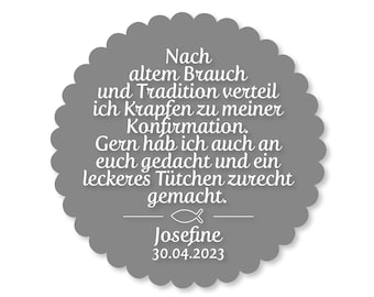 24 stickers/labels, according to old custom, for Communion and Confirmation