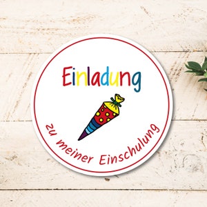 Aufkleber Sticker Etiketten Einladung zu meiner Einschulung
