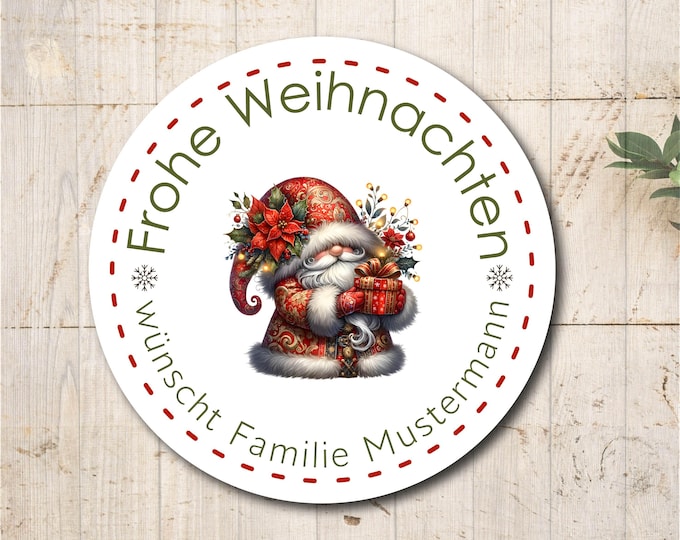 Merry Christmas stickers | personalized Christmas stickers | Christmas gift stickers | Advent calendar labels