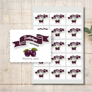 15 etichette adesive adesive personalizzate marmellata di prugne