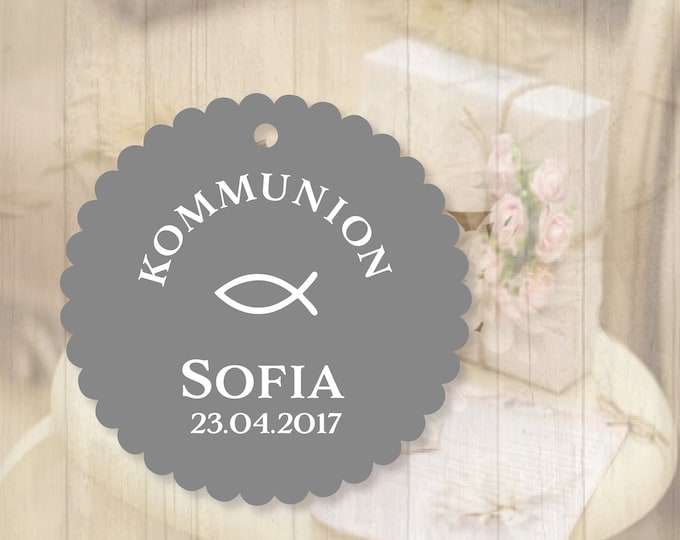 25 Gift Tags Labels Thank You Communion Confirmation Baptism