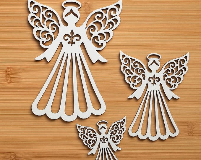 Wooden angel – Christmas decoration made of wood – various sizes – 3 mm wood – laser cut – angel pendant – natural decoration