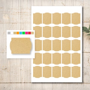 25 etichette adesive in carta kraft