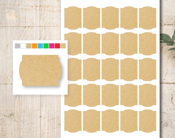 25 Kraft Paper Stickers Labels