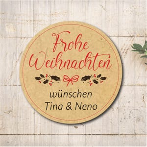 Weihnachten Aufkleber Sticker Kraftpapier Etiketten Merry Christmas Frohe Weihnachten Personalisiert
