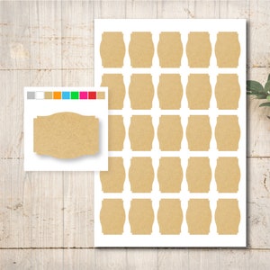 25 kraftpapierstickers kleurselectielabels