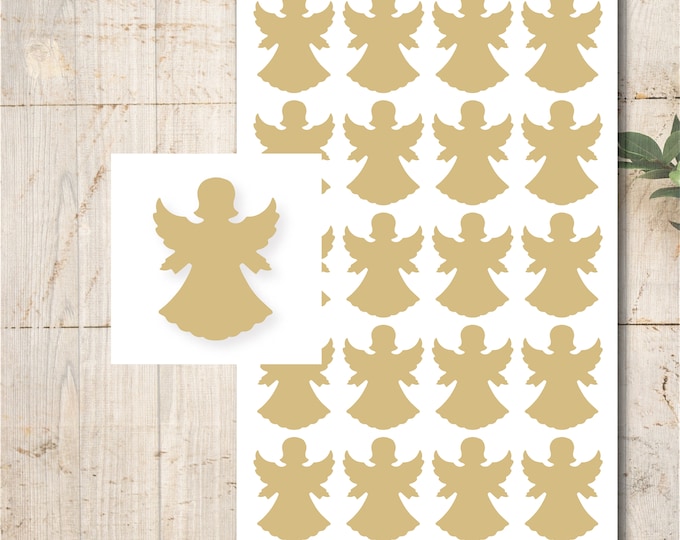 20 Angel Stickers Color Selection Silver Gold Christmas Baptism Wedding Communion Confirmation