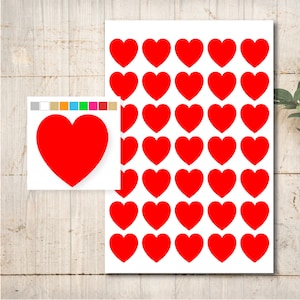 35 Herz Aufkleber Sticker Farbauswahl Hochzeit Taufe Kommunion Konfirmation Kraftpapier