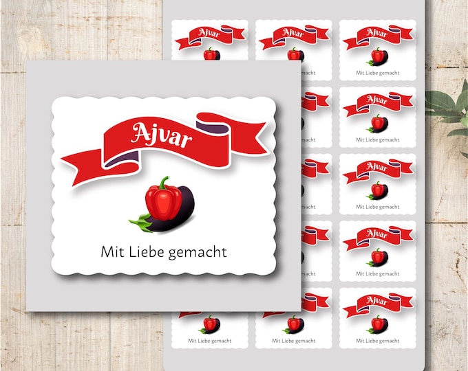 15 Ajvar Stickers Labels Stickers Personalized