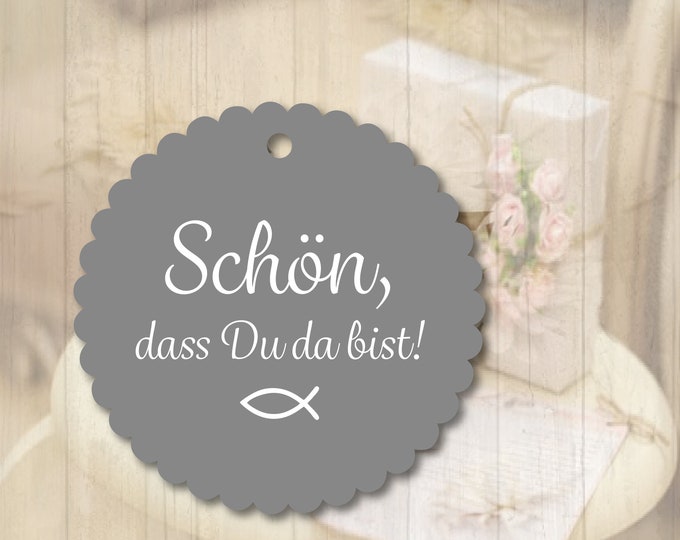 25 Gift Tags Labels Nice that you are here Communion Confirmation Baptism Communion Confirmation