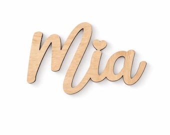 Holzname – Personalisierter Name aus Holz | Schriftzug aus Holz | Türschild | Laser Cut Schriftzug personalisiert