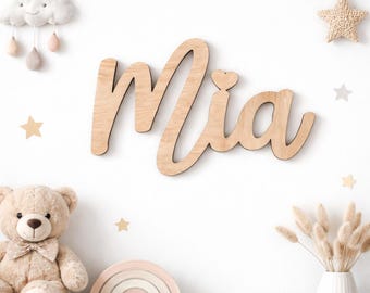 Holzname – Personalisierter Name aus Holz | Schriftzug aus Holz | Türschild | Laser Cut Schriftzug personalisiert