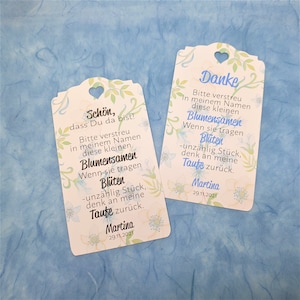 30 etichette per cartellini regalo Grazie, bello che... Semi di fiori personalizzati battesimo matrimonio comunione cresima iscrizione scuola regali per gli ospiti