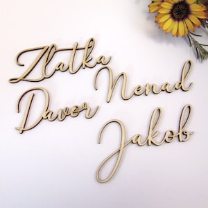 Personalisierter Schriftzug aus Holz Laser Cut Geschenk und Deko personalisiert und individuell