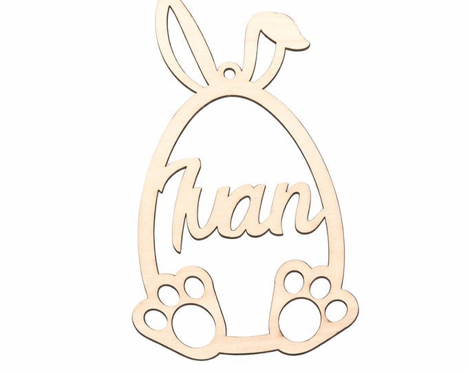 Personalisierter Osterhase aus Holz mit Name | 15 cm Holzhase | Osterdeko Kinder | Ostergeschenk personalisiert | Frühlingsdeko