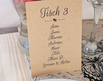 Table numbers with desired text A5 wedding personalized baptism birthday party communion confirmation