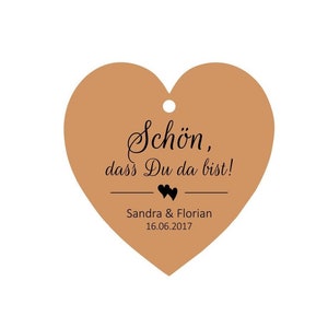 30 Geschenkanhänger Etiketten Schön, dass Du da bist Tags Gift Tags personalisiert Taufe Hochzeit Kommunion Konfirmation Gastgeschenke Bild 2