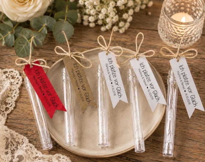 Personalisierte Seifenblasen Anhänger Hochzeit | Wedding Bubble Tags | Gastgeschenk Hochzeit | Boho Hochzeit Deko | Hochzeit personalisiert