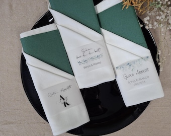 25 Personalized Transparent Napkin Bands | 21 x 6 cm | Wedding and Table Decoration | Bands with Names & Dates