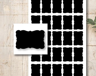 Chalkboard Film Black Self-Adhesive Label Sticker Labels 25 Pieces