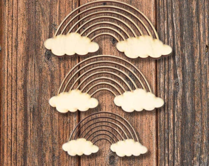 Rainbow wooden rainbow rainbow shape decoration boletus craft