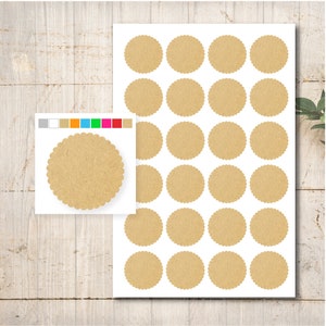 24 adesivi in carta kraft oro argento battesimo battesimo comunione cresima cerchio