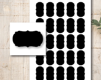 Chalkboard Film Black Self-Adhesive Label Sticker Labels 25 Pieces