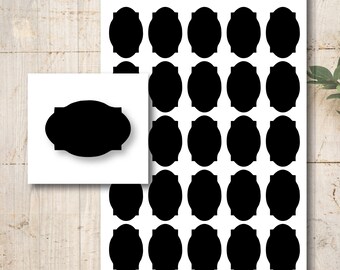 Tafelfolie Schwarz Selbstklebend Label Aufkleber Sticker Etiketten 25 Stück