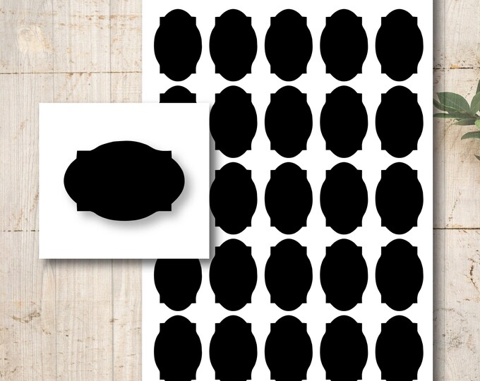Chalkboard Film Black Self-Adhesive Label Sticker Labels 25 Pieces