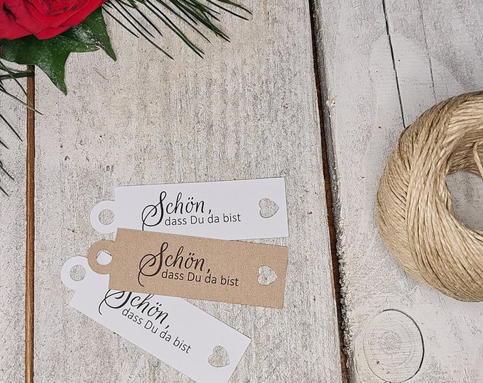 25 Gift Tags Labels Nice that you are here Tags Gift Tags Baptism Wedding Communion Confirmation