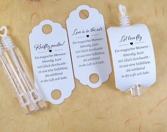 25 Gift Tags Labels Wedding Soap Bubbles Tags Gift Tags Baptism Wedding Communion Confirmation Favors