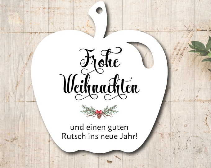 30 Gift Tags Labels Merry Christmas Apple
